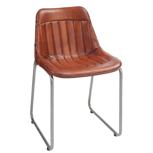 Brown leather chair, 46x52x77 cm