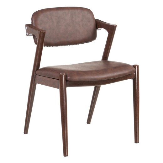 Faux leather chair in brown, 51 x 55 x 72 cm