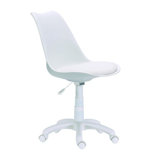 Krzesło biurkowe z polipropylenu białe, 60 x 60 x 79/89 cm | Lina