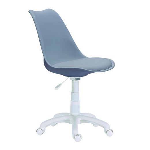 Cadeira secretária em polipropileno cinzento/branco, 60 x 60 x 79/89 cm | Lina