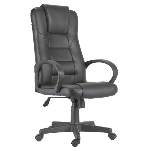 Chaise de bureau en similicuir noir, 64 x 64 x 118/126 cm | avocat