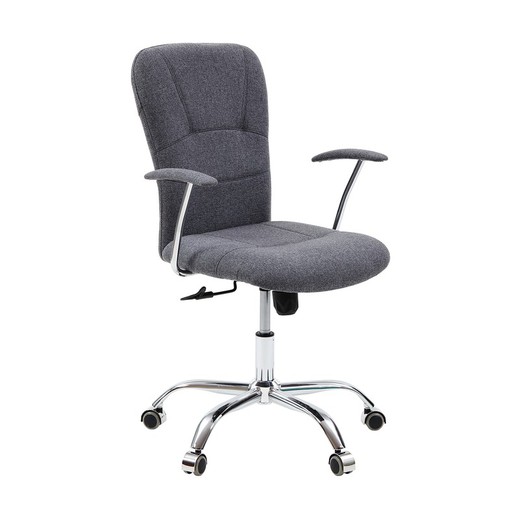 Gray/silver Bali fabric desk chair, 64 x 64 x 94/104 cm | Maggie