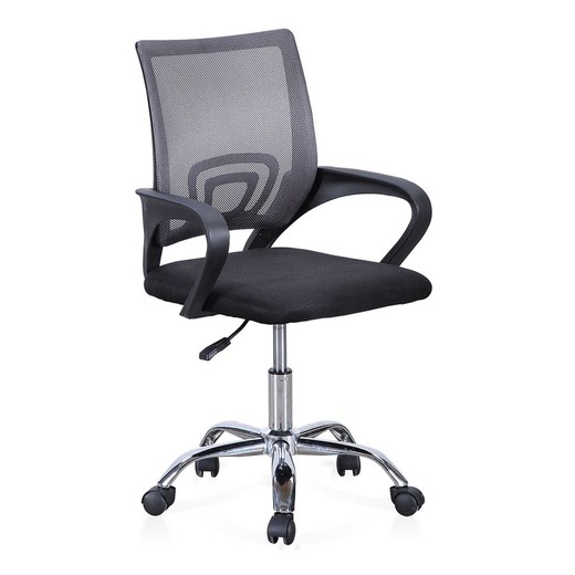 Black fabric desk chair, 60 x 60 x 90/102 cm | life