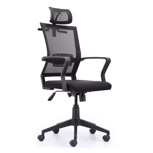 Zwarte stoffen bureaustoel, 64 x 64 x 117/127 cm | winnaar