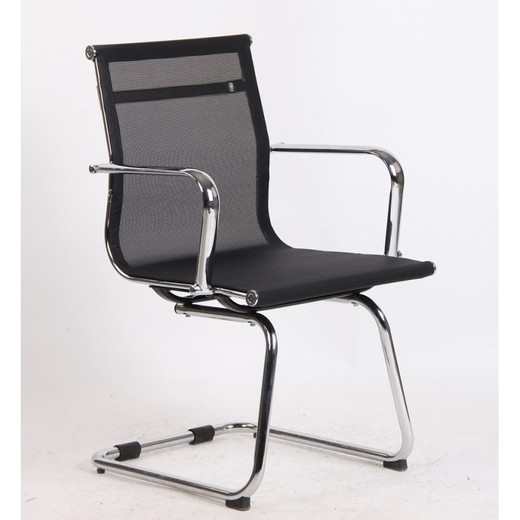 Zwart/zilver Nevada stof en metalen bureaustoel zonder wielen, 65x65x95 cm