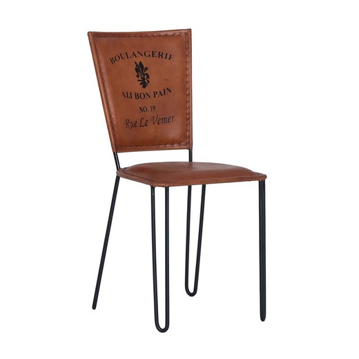Cadeira de ferro marrom Liverpool, 42x52x88cm