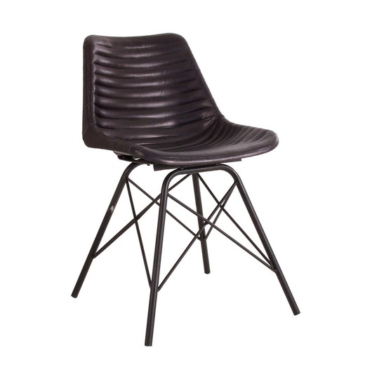 Bruine Niehl ijzeren stoel, 44x46x83cm