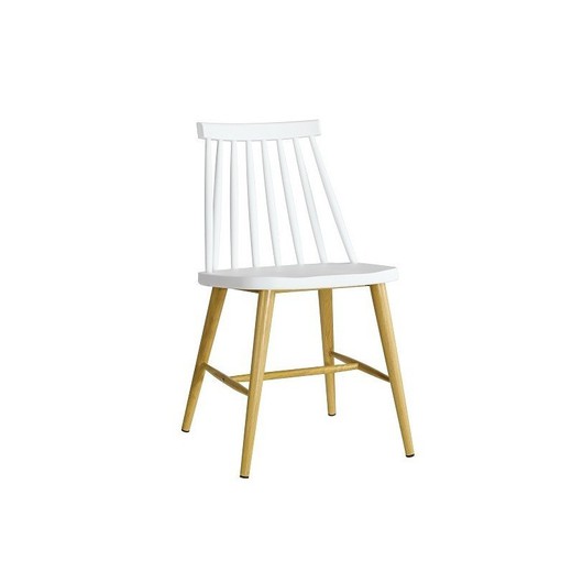 Chaise de jardin Camus en plastique et métal blanc/beige, 48'5x42'5x77 cm