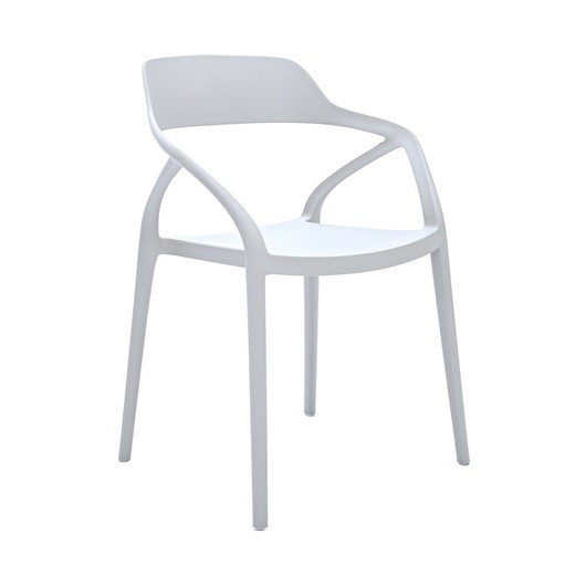 Garden chair with polypropylene arms in white, 57 x 51 x 80 cm | Harbor