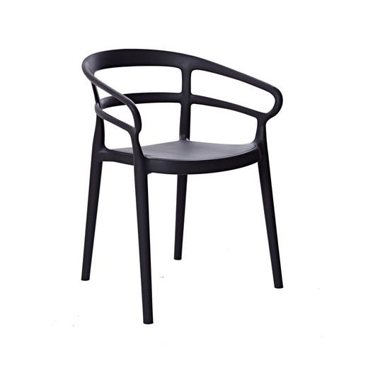 Garden chair with polypropylene arms in black, 57 x 52.5 x 76.5 cm | Surf