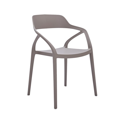 Garden chair with polypropylene arms in taupe, 57 x 51 x 80 cm | Harbor