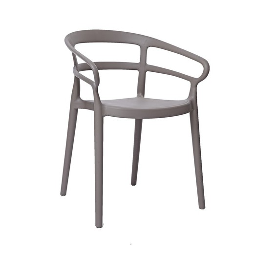 Καρέκλα κήπου με μπράτσα από πολυπροπυλένιο σε μπεζ, 57 x 52,5 x 76,5 cm | Αφρός κυμάτων