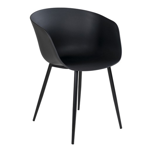 Polypropylene garden chair in black, 53 x 54.5 x 79 cm | Roda