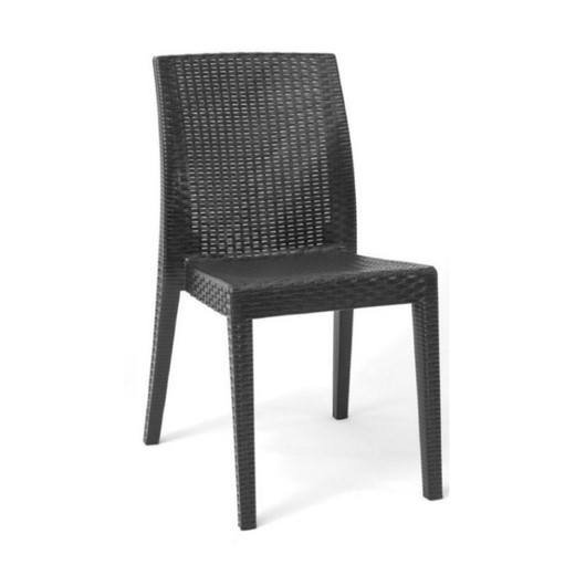 Cadeira de jardim de plástico cinza antracite Glady, 41x53x85 cm