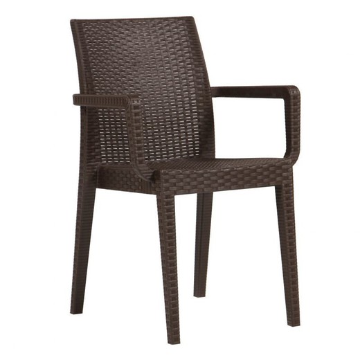 Glady Brown Plastic Garden Chair, 54x58x86 cm