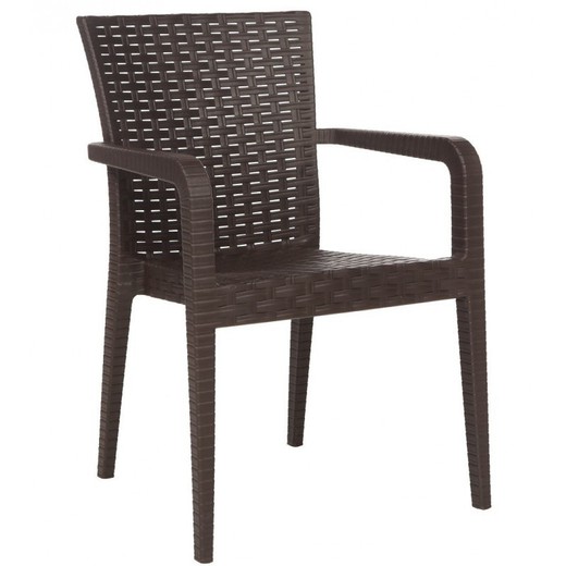 Jazmin Brown Plastic Garden Chair, 57x58x87 cm