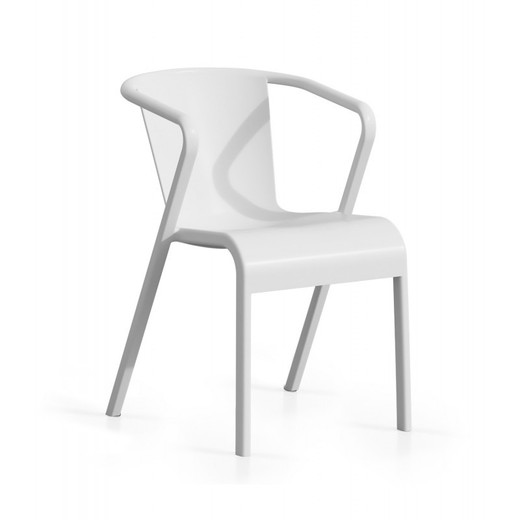Lugo White Plastic Trädgårdsstol, 50x56x75 cm