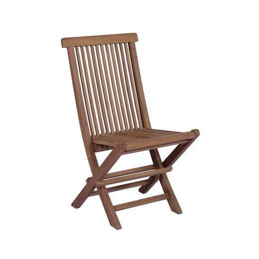 Chaise de jardin pliante en bois de teck miel, 43 x 55 x 91 cm | Naga