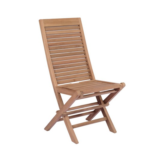 Chaise de jardin pliante en bois de teck miel, 50 x 56 x 98 cm | Mati