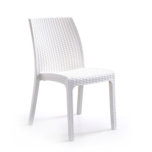Cadeira de jardim Vika de plástico branco, 47x59x86 cm