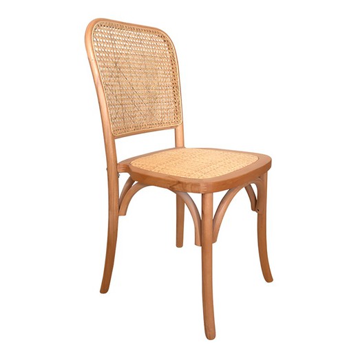 Krzesło z drewna i naturalnego rattanu, 45 x 51 x 93 cm | Toskania