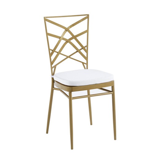 Cadeira de metal dourado, 39 x 46 x 89 cm | Art Deco