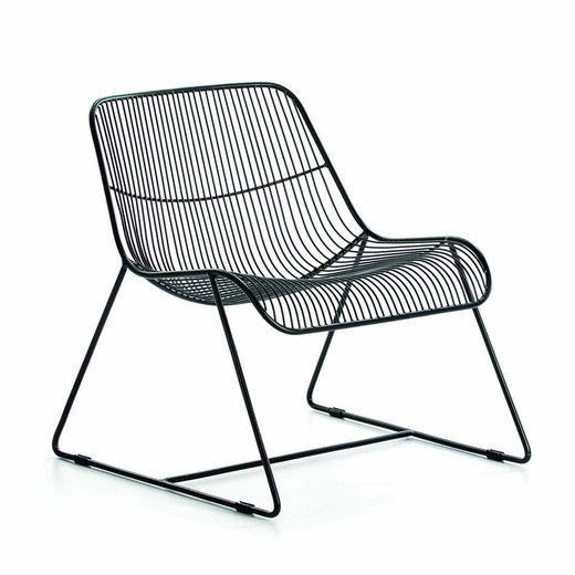 Sort metal stol, 62 x 67 x 69 cm
