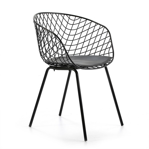Chaise en métal noir, 57x50x79 cm