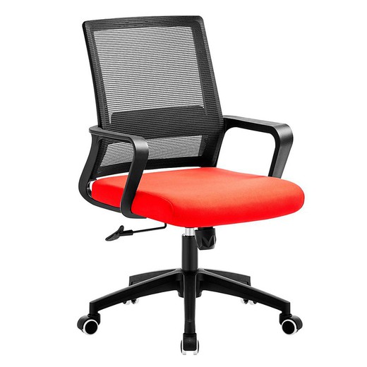 Krzesło biurowe z czarną siatką i czarną tkaniną, 56,5 x 62,5 x 89/99 cm