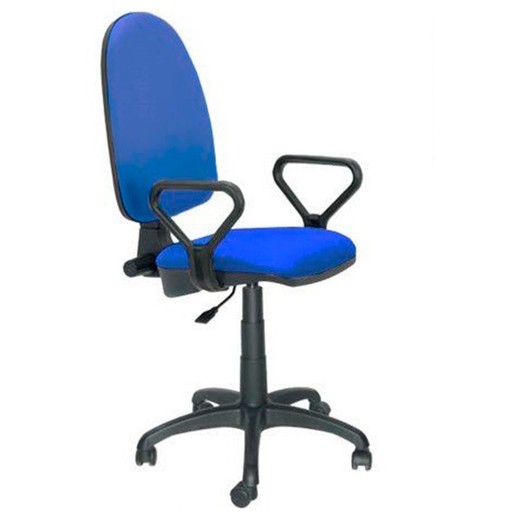 Bureaustoel in blauwe stof, 66 x 66 x 95/107 cm