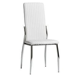 Pack 6 Sillas C-01 blanco, asiento poli-piel, estructura metalica  resistente, aporta un toque elegante