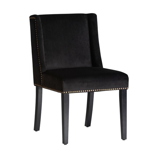 Chaise en pin noir Plaue, 53x63x85cm