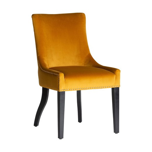 Ockerfarbener Stuhl aus Resiga-Kiefer, 55x64x90cm