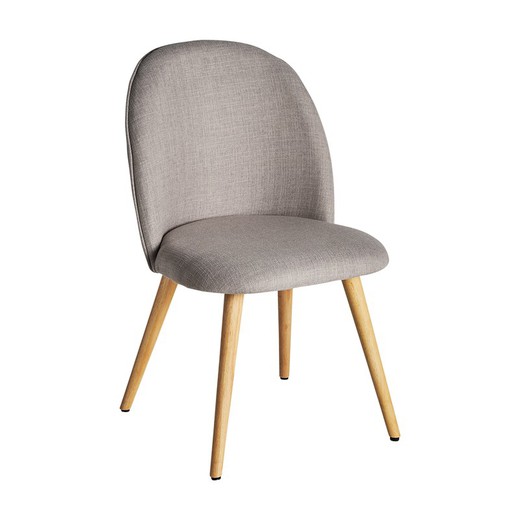 Krzesło z szarego/naturalnego poliestru, 46 x 49 x 83 cm | Lula