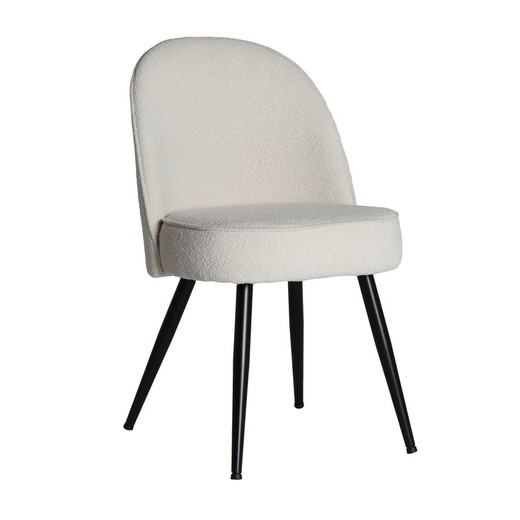Polyester and iron chair in white, 50 x 57 x 82 cm | Gyula