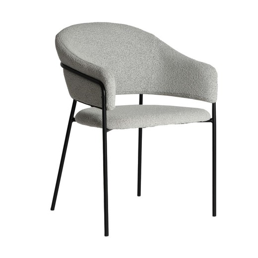 Krzesło z poliestru i żelaza w kolorze szarym, 57 x 58 x 82 cm | Bikal