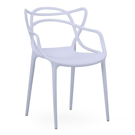 Stuhl aus weißem Polypropylen, 55 x 55 x 83 cm | Schmetterling