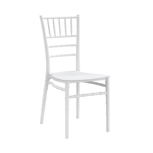 Sedia in polipropilene bianco, 38,5 x 46,5 x 88,5 cm | tiffany
