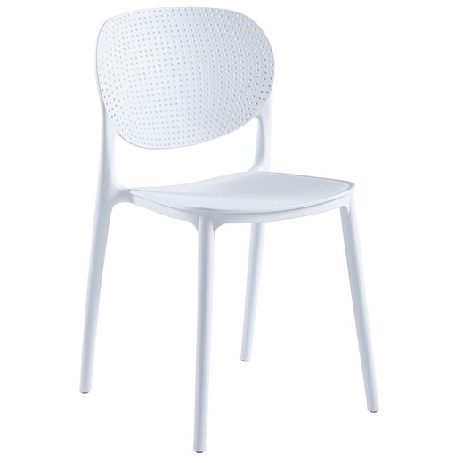 Stuhl aus weißem Polypropylen, 42 x 51 x 81 cm | Corey