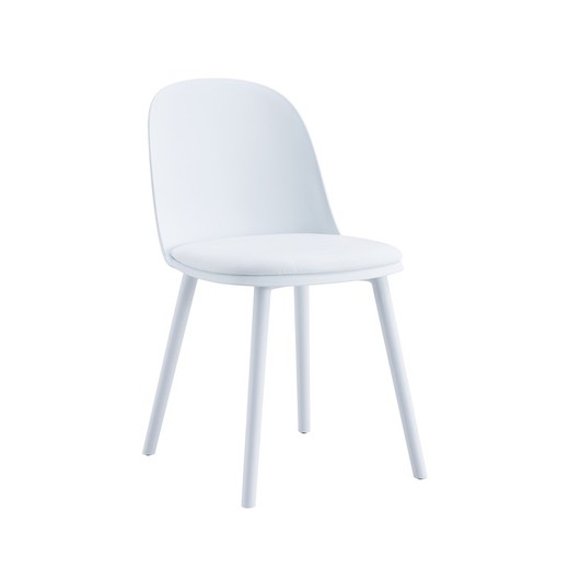 Weißer Stuhl aus Polypropylen, 45 x 55,5 x 80 cm | Glücklich