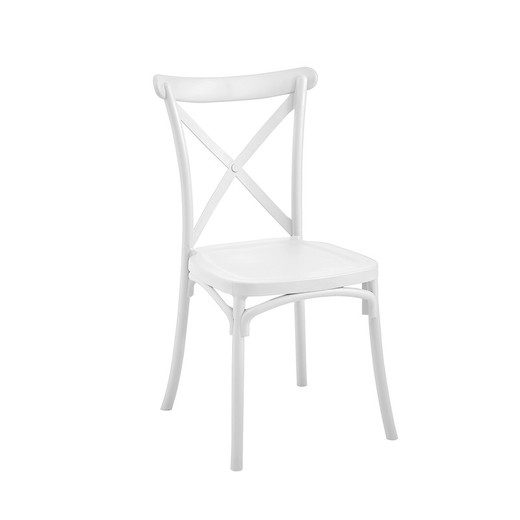 Chaise en polypropylène blanc, 46 x 54 x 88 cm | Crossback