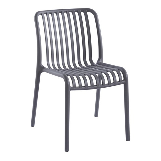 Szare krzesło polipropylenowe, 45 x 58 x 80 cm | Iwona