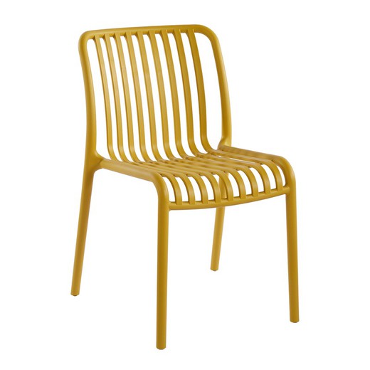 Chaise en polypropylène moutarde, 45 x 58 x 80 cm | Ivone