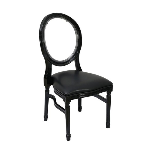 Cadeira de polipropileno preto, 48 x 50 x 99 cm | Luís XV