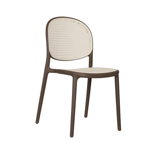 Chaise en polypropylène taupe, 48 x 56 x 85 cm | Ferme