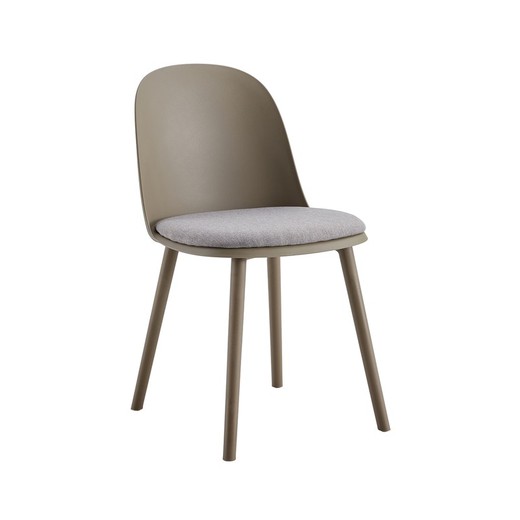 Chaise en polypropylène taupe et gris, 45 x 55,5 x 80 cm | heureux