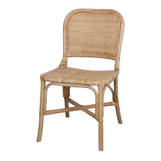 Krzesło rattanowe w kolorze naturalnym, 48 x 57 x 86 cm | Taoba