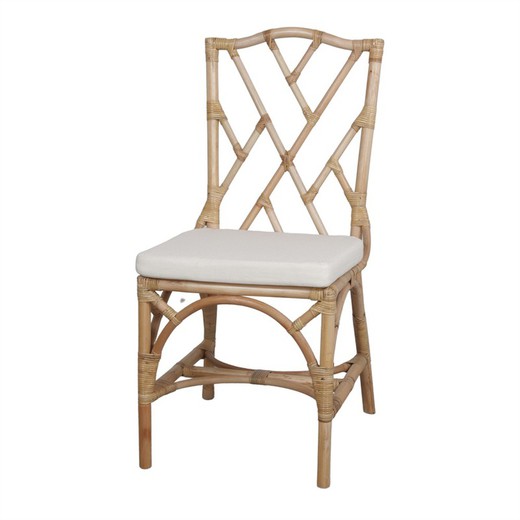 Rotan stoel naturel, 48 x 60 x 99 cm | Chippendale