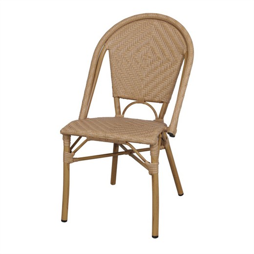 Kunststof rotan stoel naturel, 50 x 57 x 90 cm | Sharon