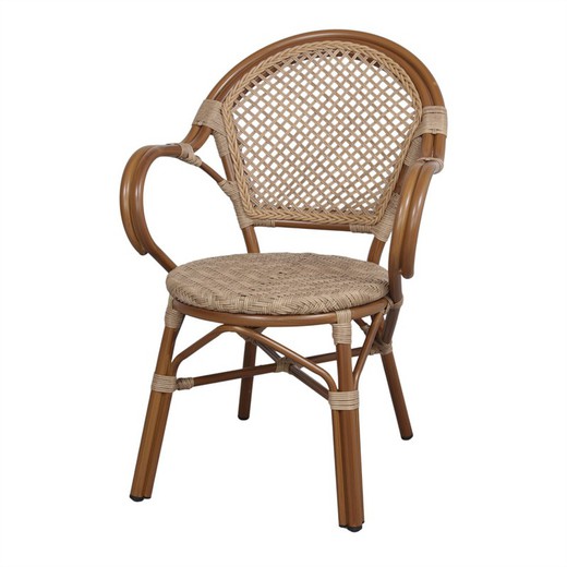 Kunststof rotan stoel naturel, 61 x 61 x 89 cm | wassen